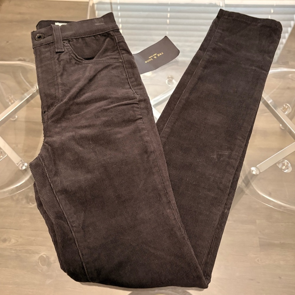 rag & bone Dark Corduroy High Rise Jeans